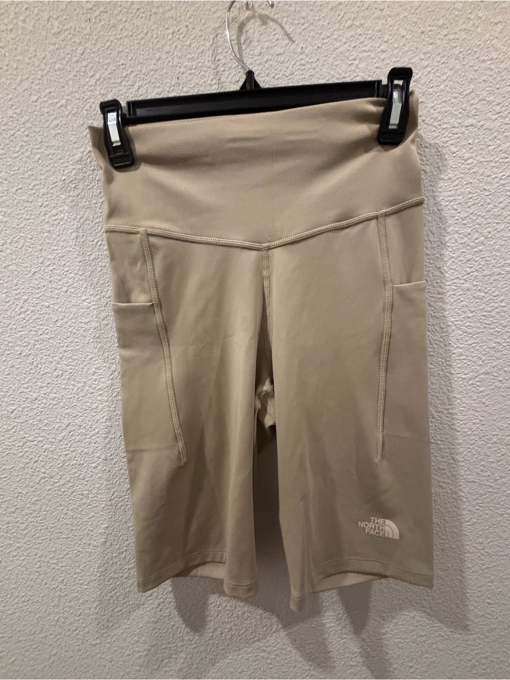 The North Face Women's Tan Bike Shorts with Side Pockets